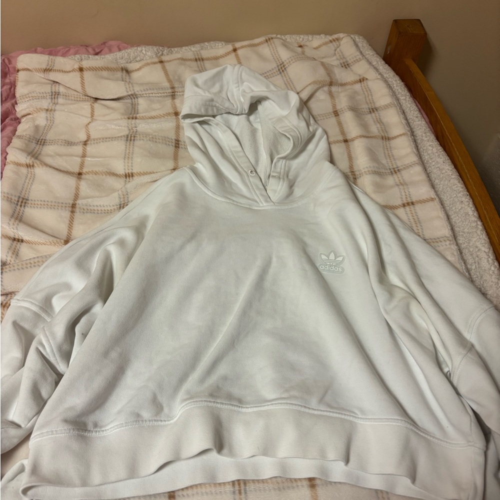 Adidas Cropped White hoodie